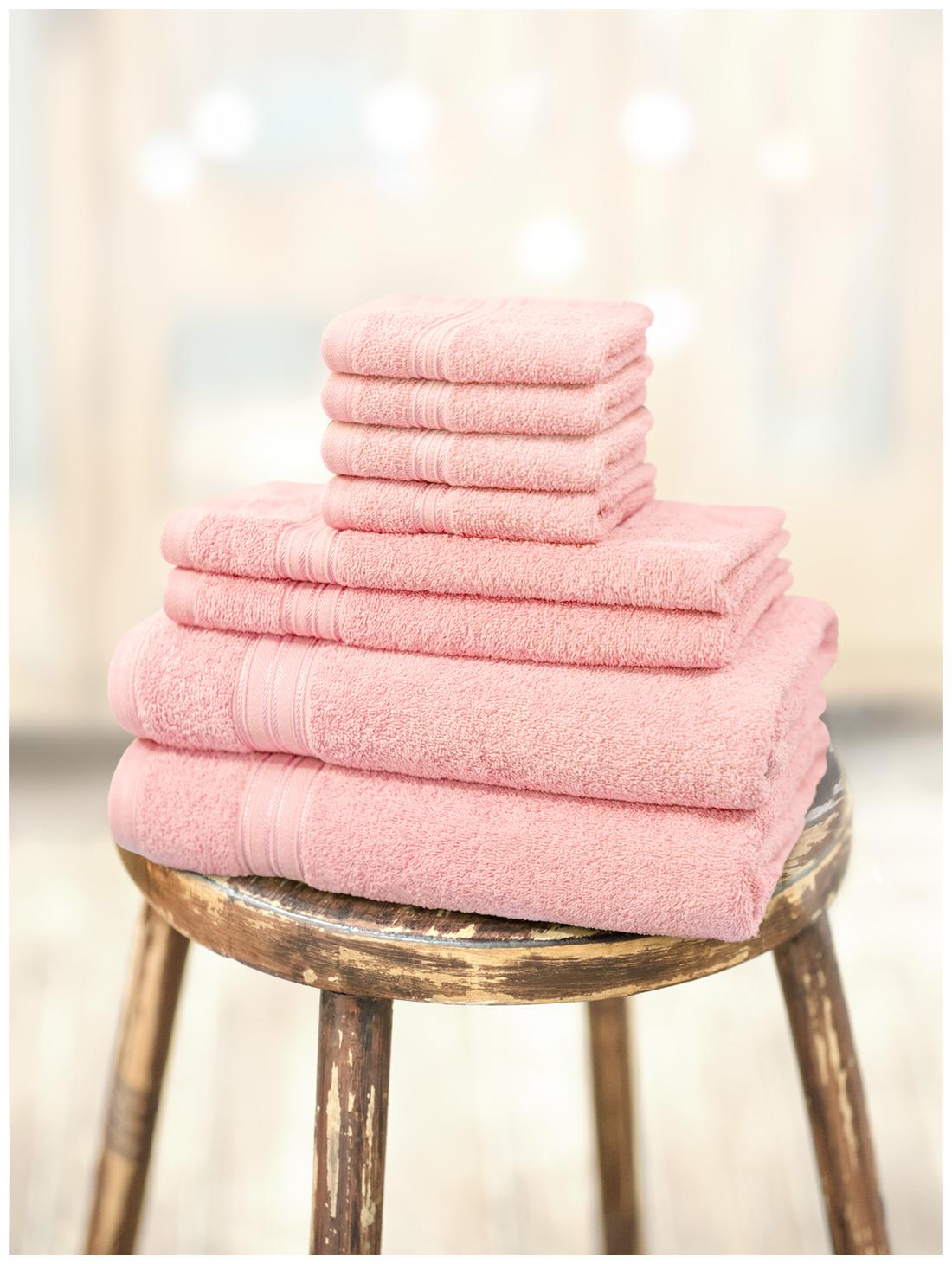 

Swiss Republic 480 GSM GSM Cotton Bath towel ( 8 pieces Pink )