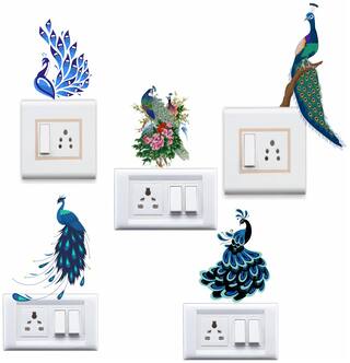 Buy Switchboard Sticker Peacock Design Wall Sticker For Light