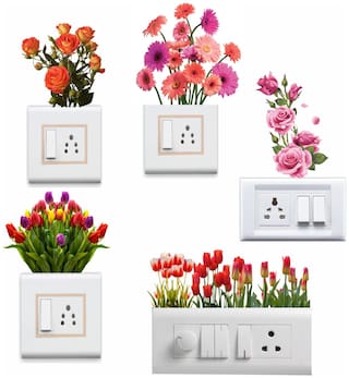 Buy Switchboard Sticker Beautiful Flowers Wall Sticker For Light