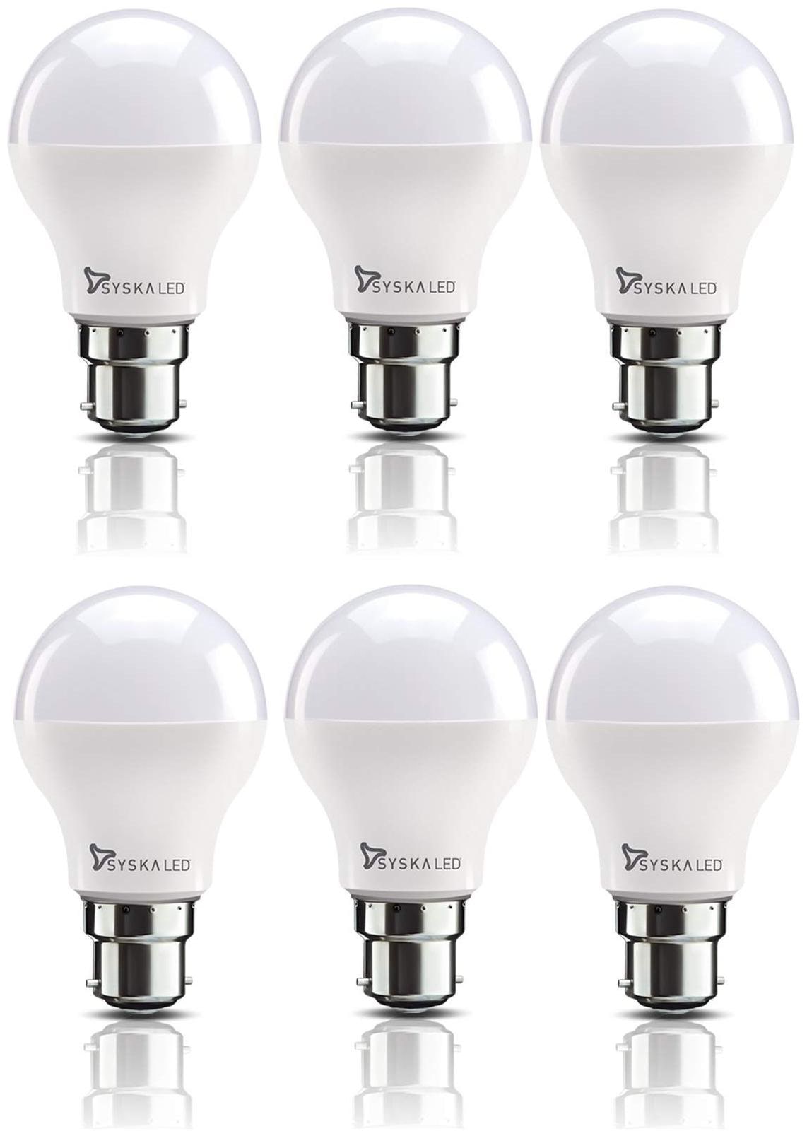 

Syska 12 Watt Led Bulb White Light Pack of 6