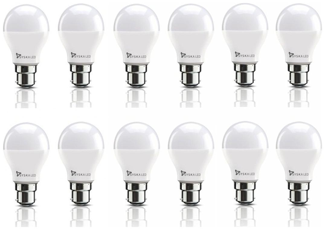 

Syska 18 W B22 Base LED Bulb (Pack of 12 Cool Day Light)
