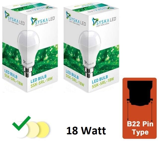

Syska 18 W B22 LED Bulb (Pack of 2)