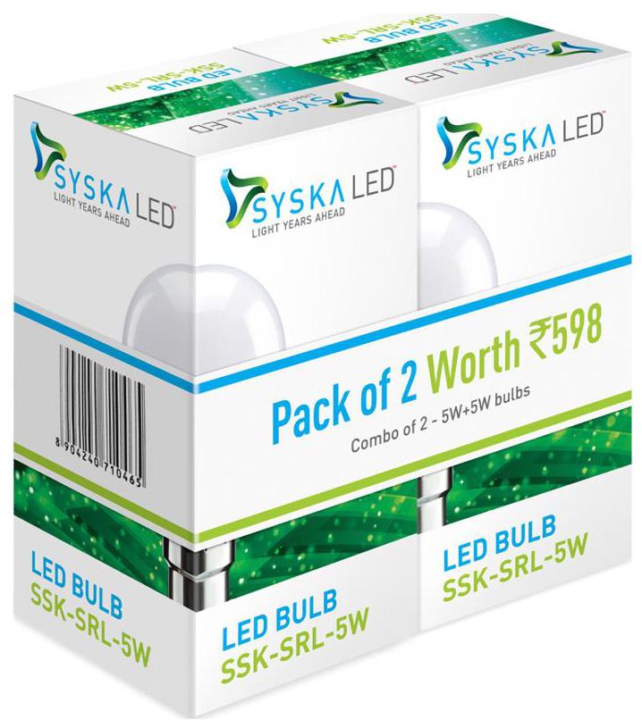 

Syska 5 W B22 LED Bulb (Pack of 2)