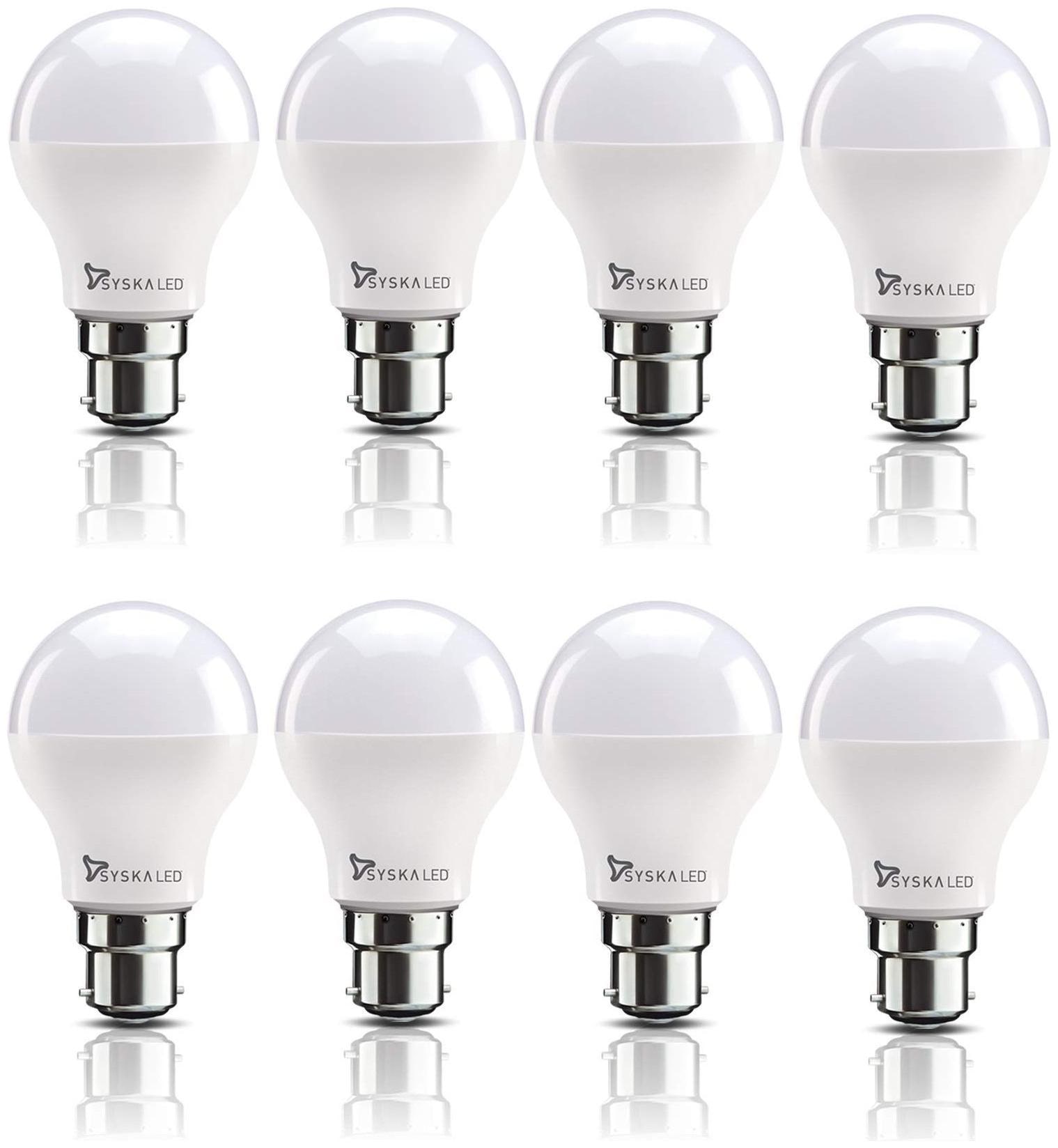 

Syska 7 Watt Led Bulb White Light Pack of 8