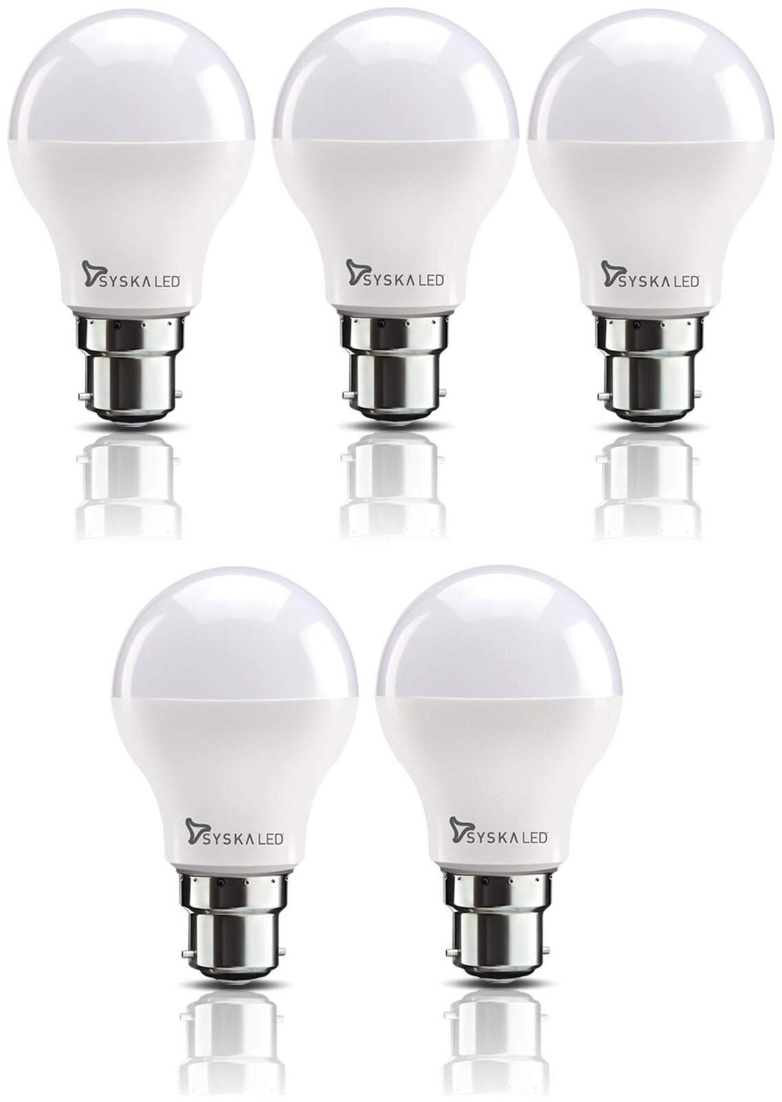 

Syska 9 Watt Led Bulb White Light Pack of 5