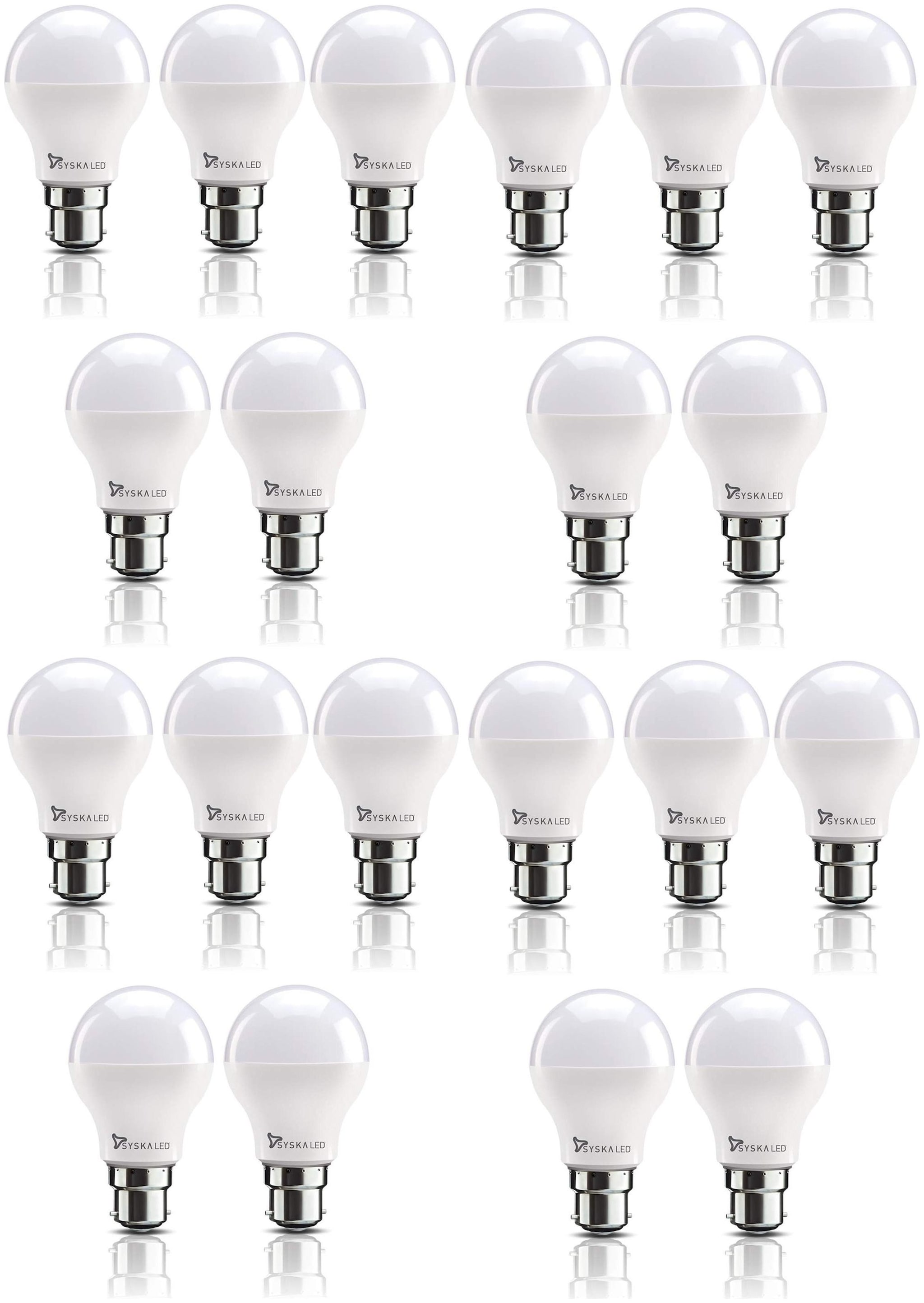 

Syska SSK-SRL-3W B22 3-Watt LED Bulb (Pack of 20 Cool Day Light)