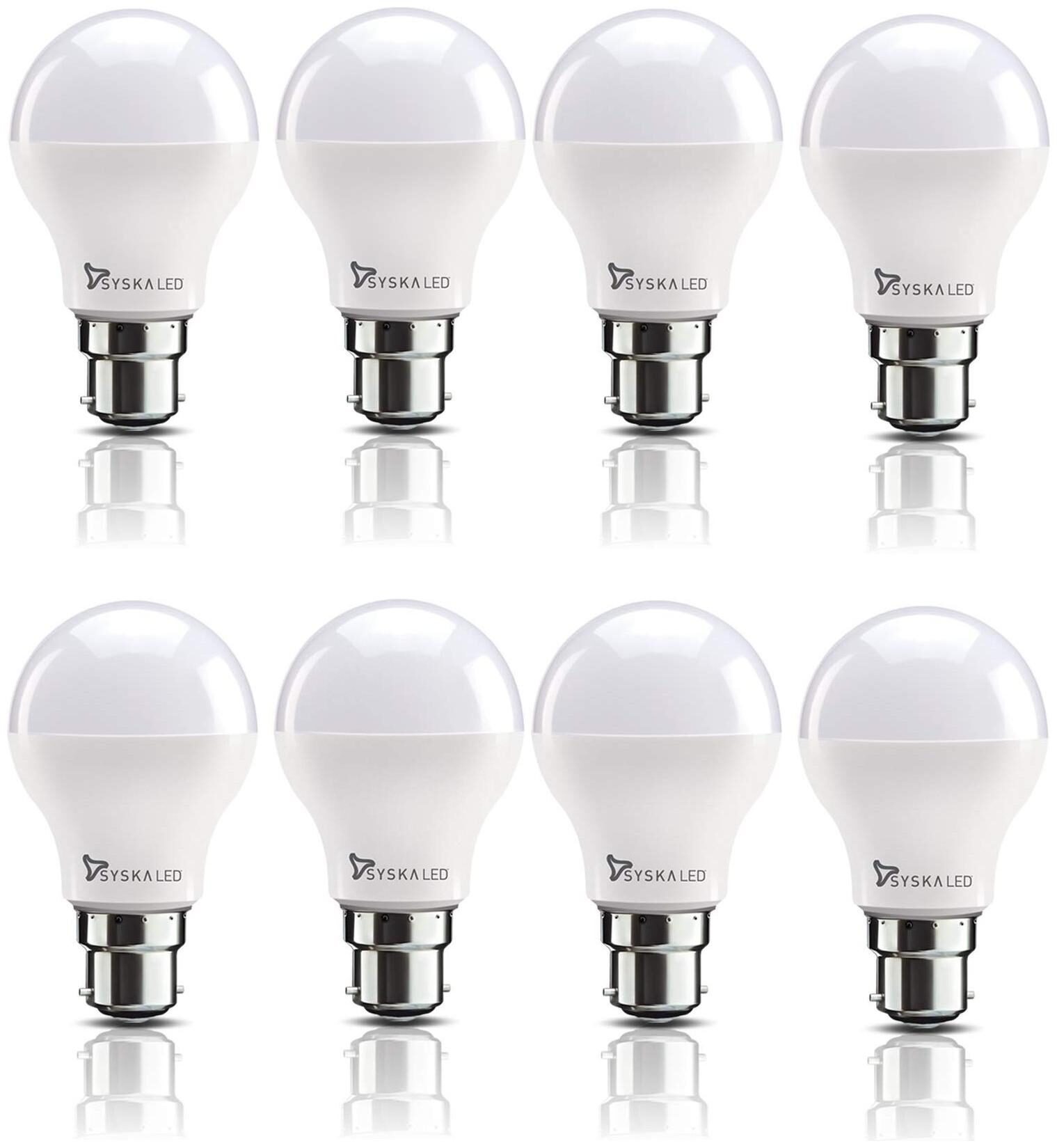 

Syska SSK-SRL-5W B22 5-Watt LED Bulb (Pack of 8 Cool Day Light)