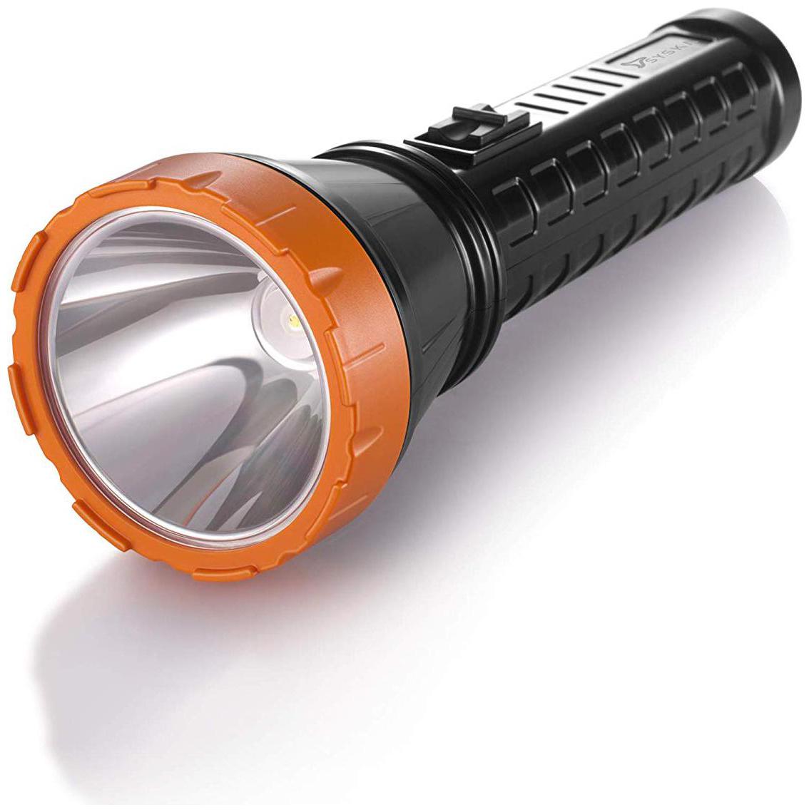 

Syska STARLIGHT 5W Micro USB Rechargeable Emergency Light with 2600mAh Built-in Power Bank (Black-Orange)