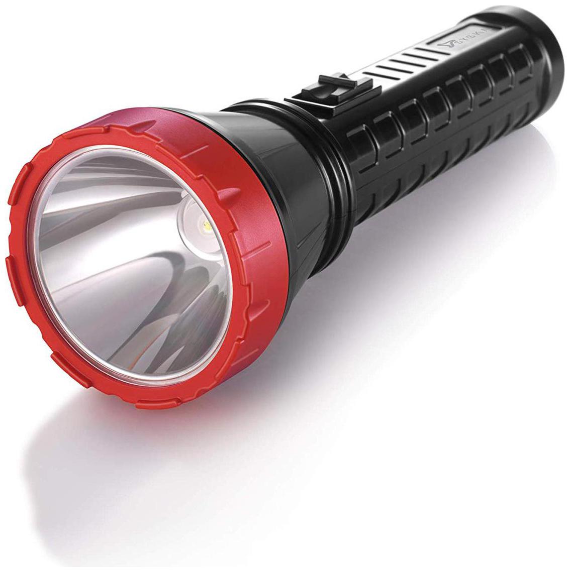 

Syska STARLIGHT 5W Micro USB Rechargeable Emergency Light with 2600mAh Built-in Power Bank (Black-Red)
