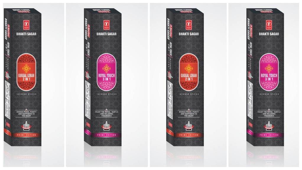 

T-Series Bhakti Sagar Prime Edition Incense Sticks Guggal Loban 3 in 1 Royal touch 2 in 1 (Pack of 4)