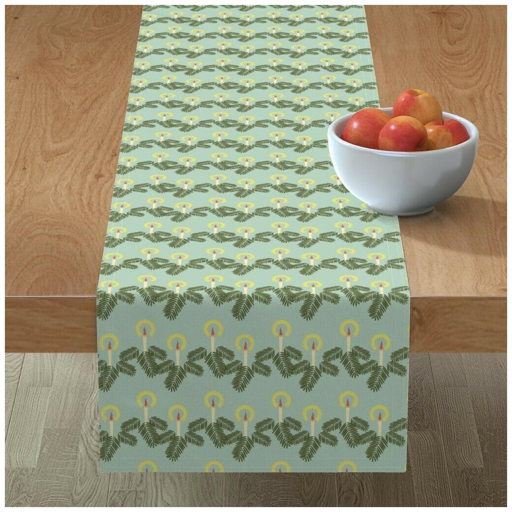 

Table Runner Garland Mint Miss Chiff Designs Retro Christmas Cotton Sateen