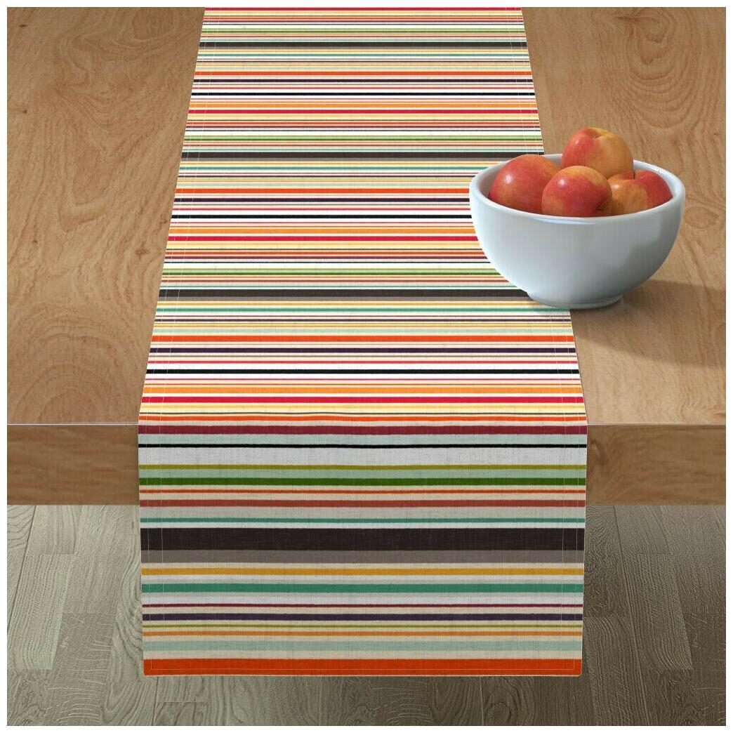 

Table Runner Stripe Geometric Texture Retro Cotton Sateen