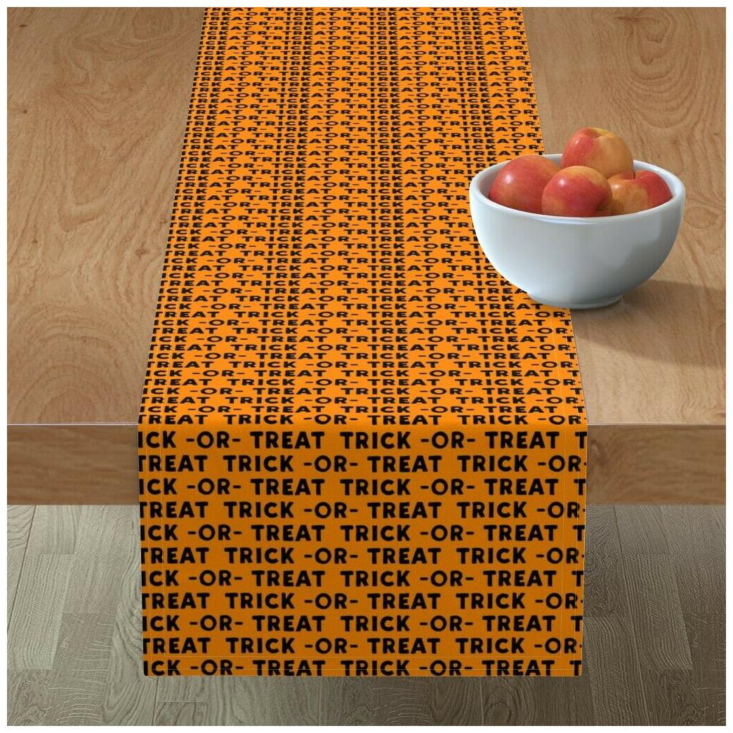 

Table Runner Trick Or Treat Halloween Halloween Orange And Cotton Sateen