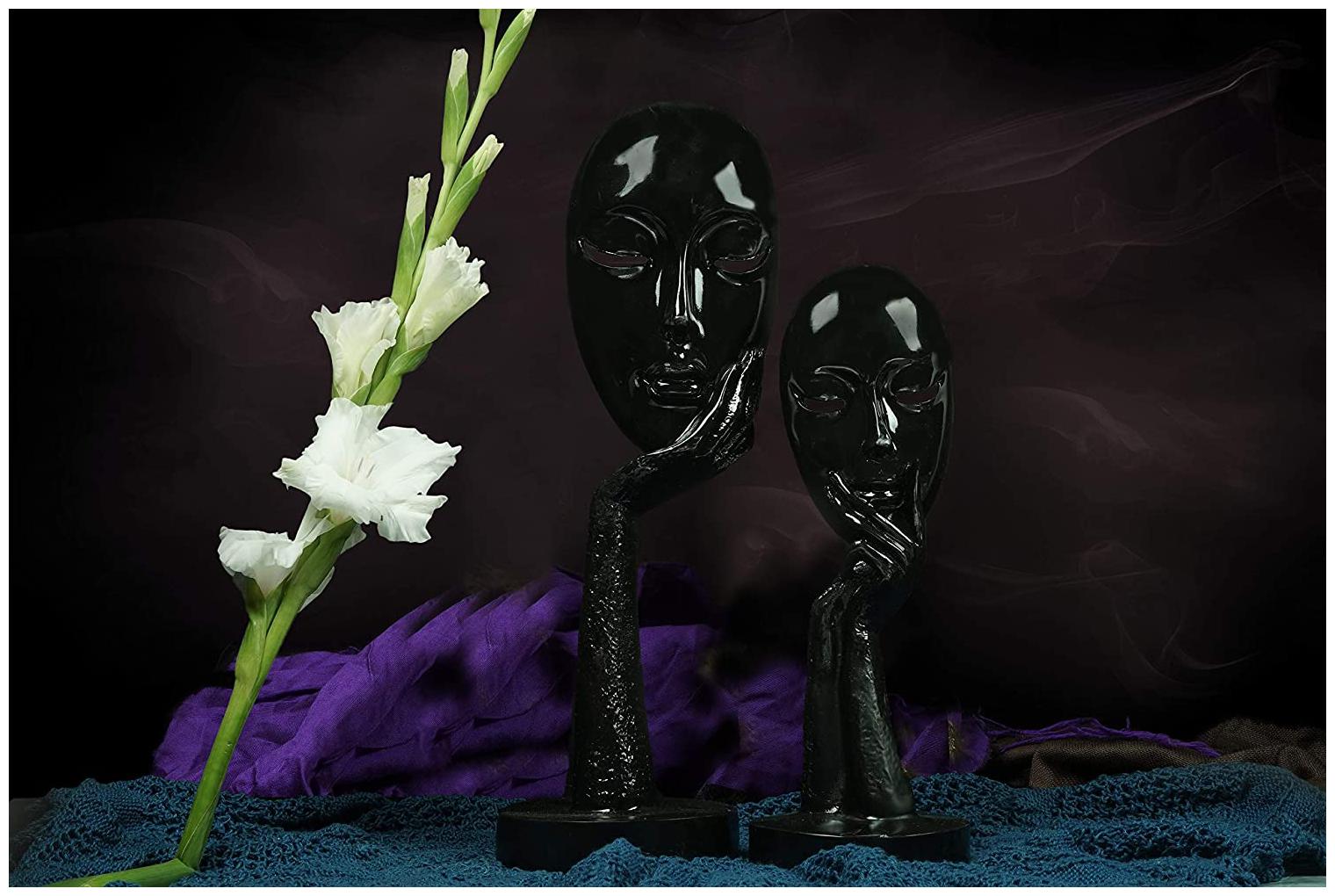 

Tailos Abstract The Thinker Black Lady Statue for Home Decor H- 40 cm (Black)