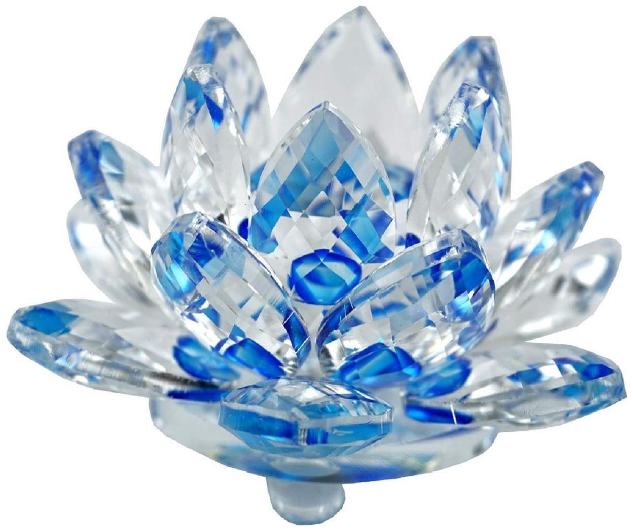 

Tailos Crystal Lotus Flower Decorative Showpiece