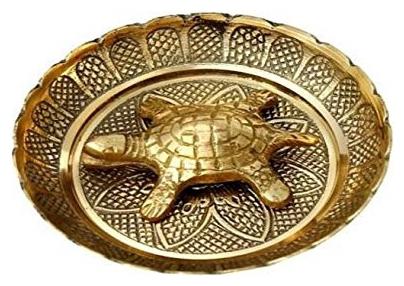 

Fengshui Brass Metal Turtle Plate for Wealth Good luck and Prosperity Brass Tortoise Plate Kachua Plate