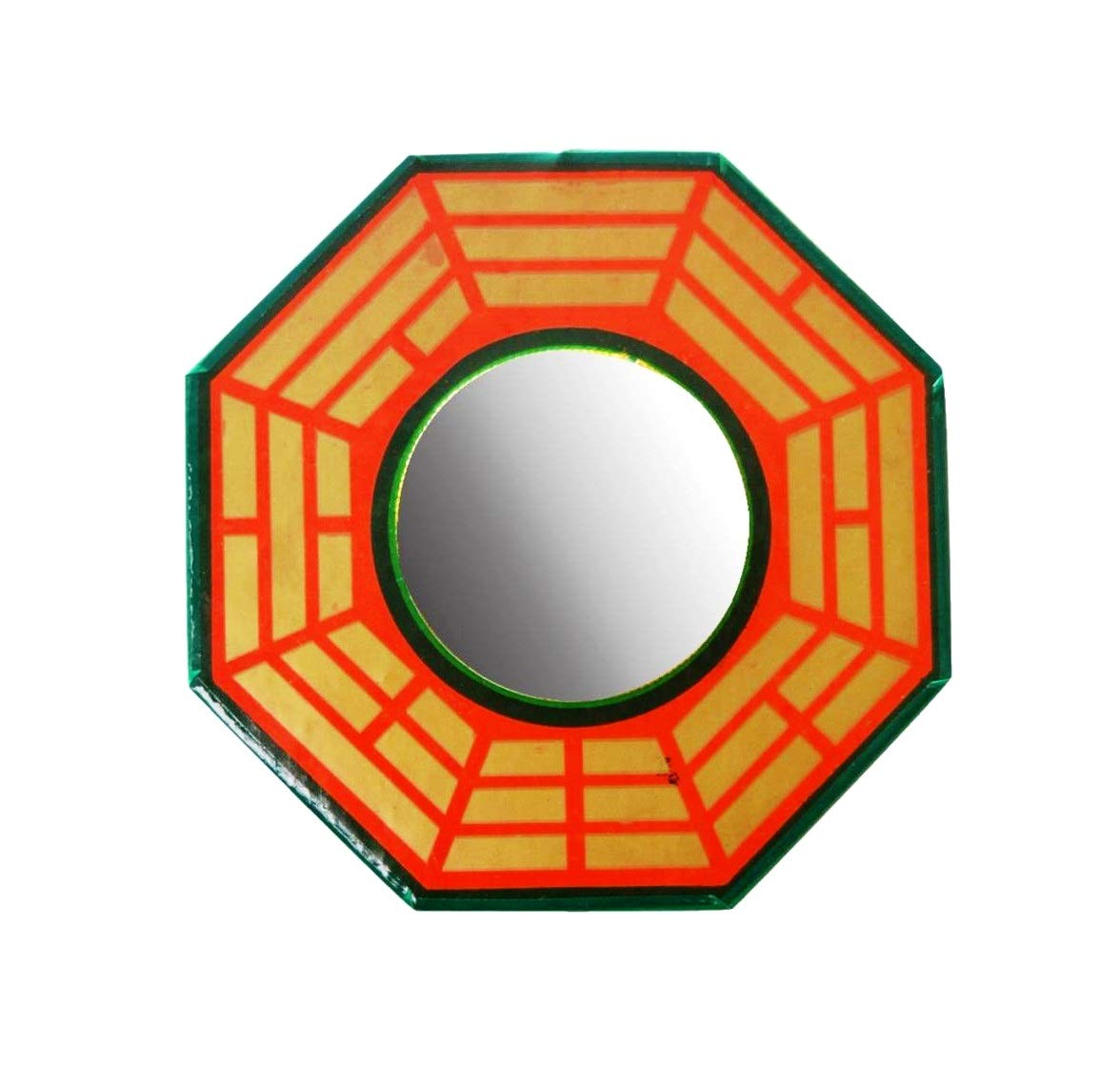 

Takshila Gems Fengshui Mirror Convex Mirror Bagua (Pakua Mirror) for Positive Energy Hanging Evil Eye Mirror for Wall Door Hanging