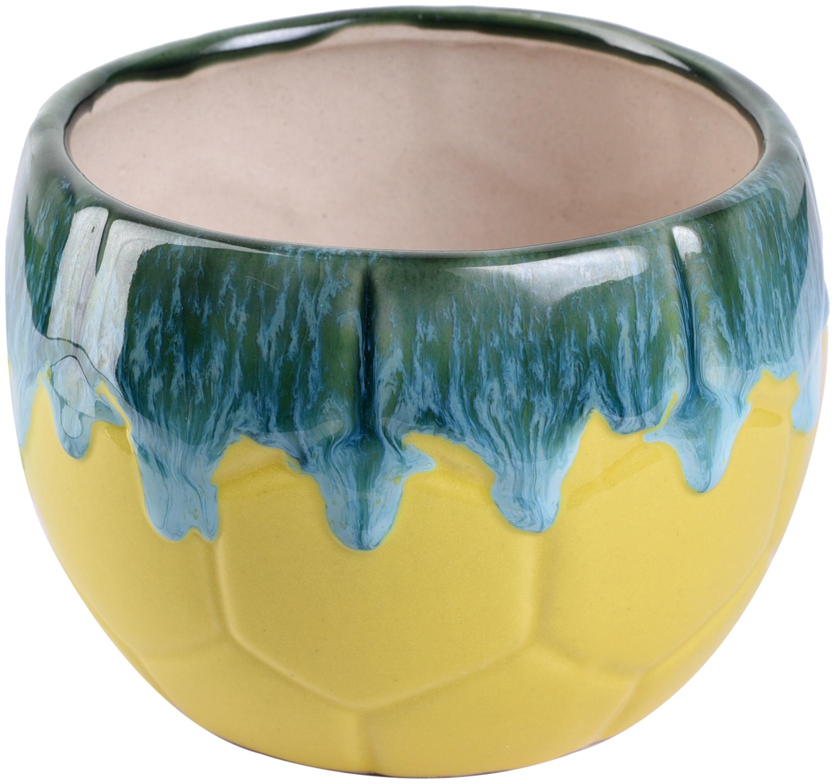 

Tashveen Articles Ceramic Planter (Glazed Yellow Football) Indoor planter Outdoor Planter Pot