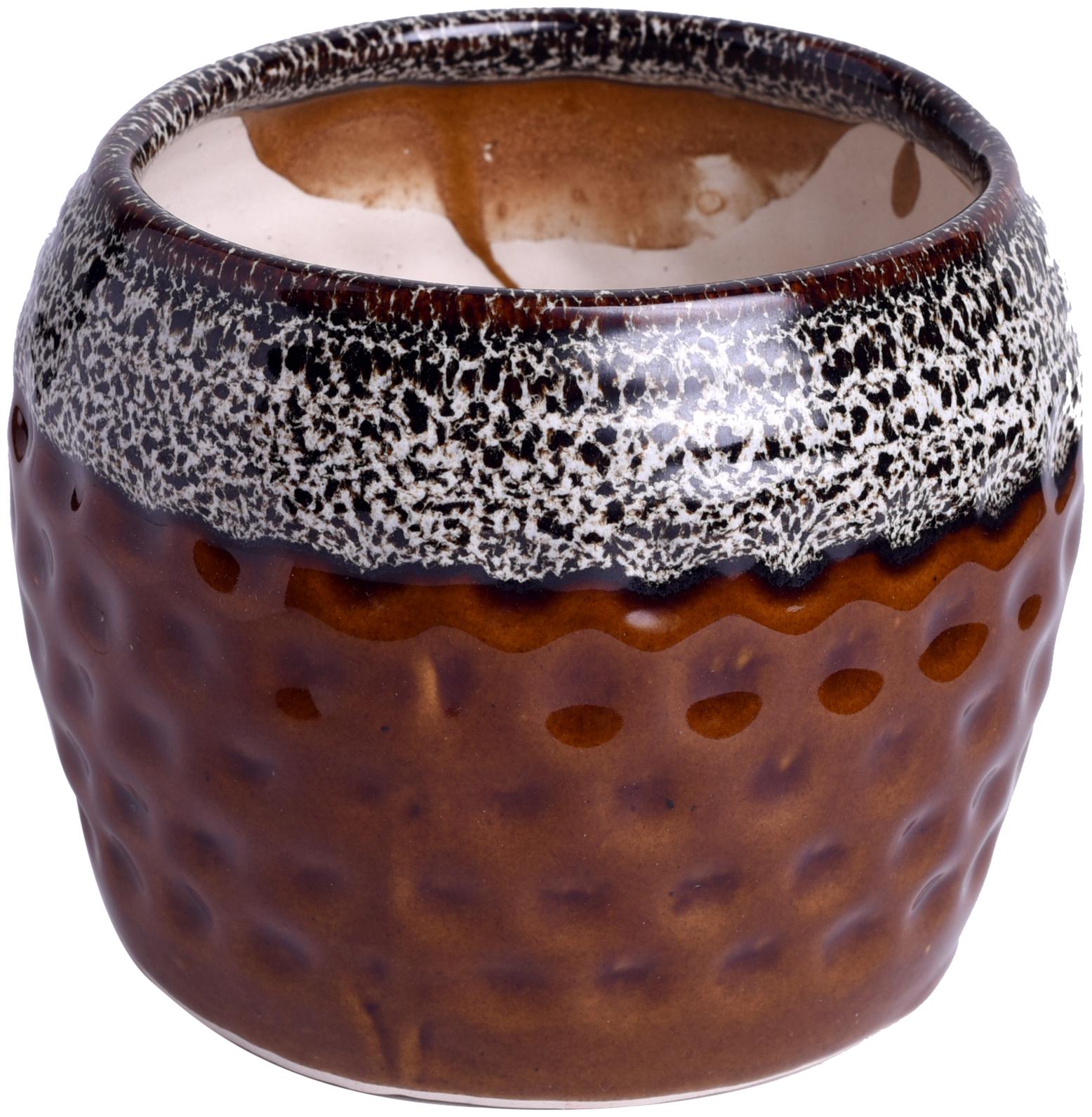 

Tashveen Articles Ceramic Planter (Brown with White Border) Indoor planter Outdoor Planter Pot