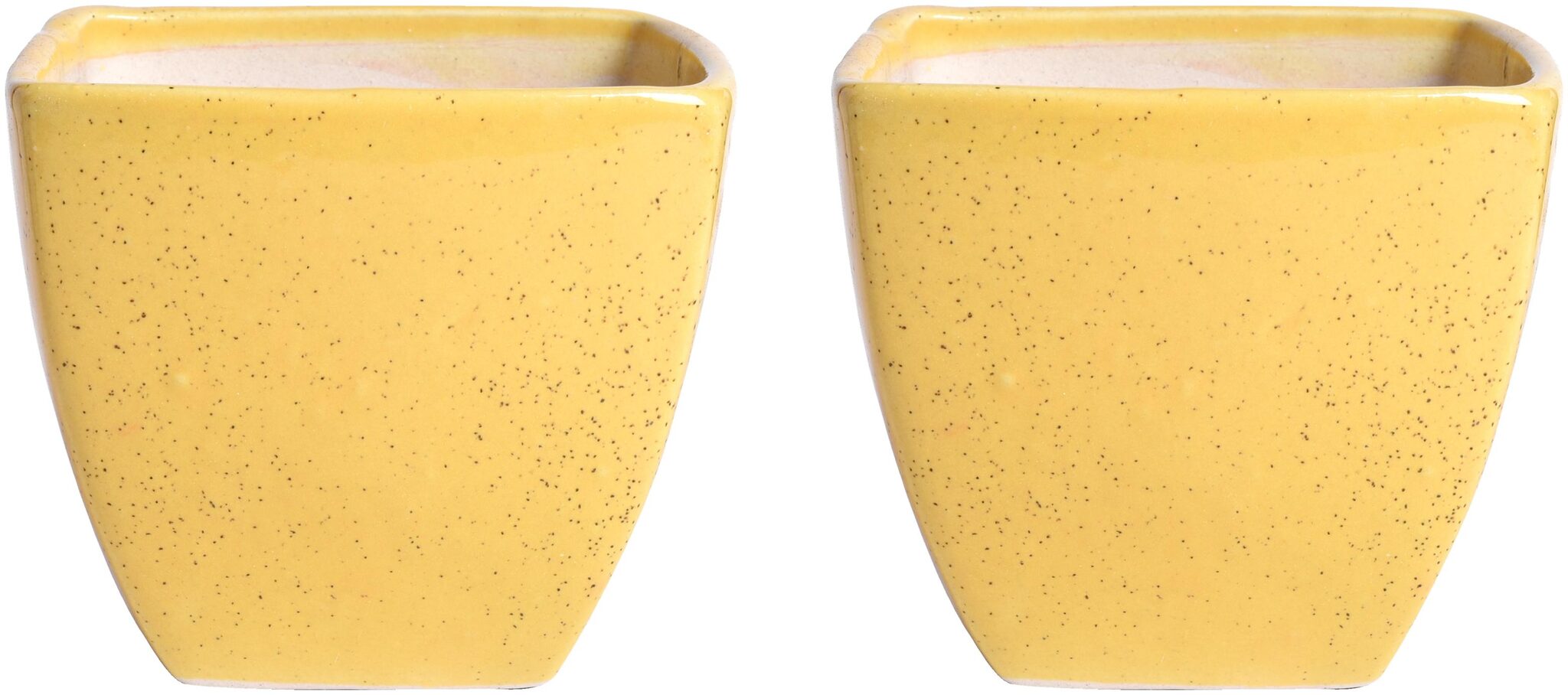 

Tashveen Articles (Set of 2) Yellow square Planters Pots Gamla Ceramic Planters Outdoor Indoor