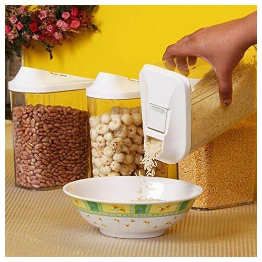 

Teneza Flow Storage Jar 750ml 6 pcs Set Idle for Kitchen- Storage Box Lid Food Rice Pasta Container