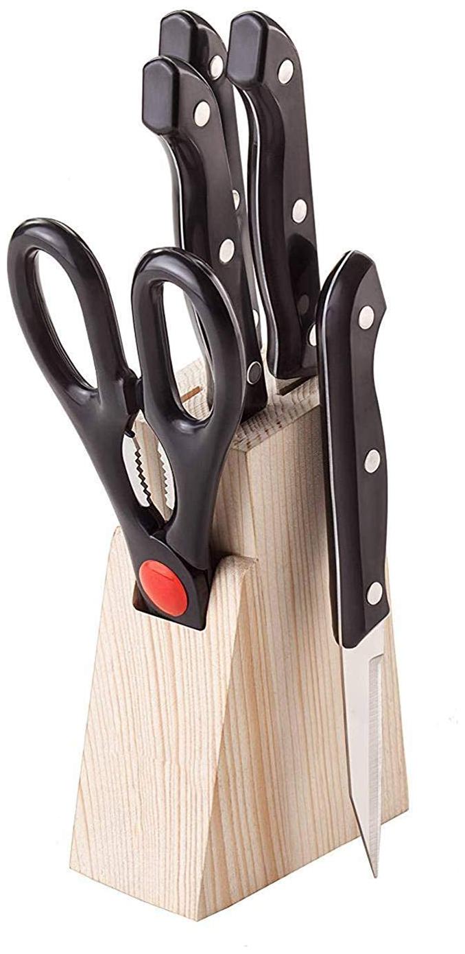 

Teneza Knife Set Of 5 pcs (4 Knife 1 Scissor With Stand) - Assorted Colour