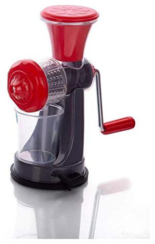 

Teneza Manual Fruit and Vegetable Nano Juicer Extractor with Unbreakable Plastic Body and Stainless Steel Handle Strainer (Red)