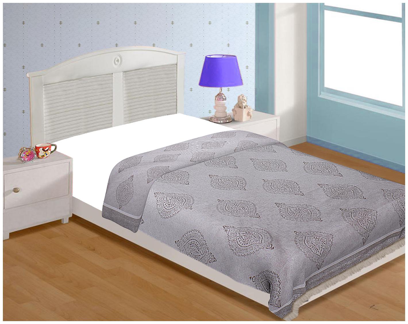 

TEXSTYLERS Cotton Geometric Single Size Bedsheet 200 TC ( 1 Bedsheet Without Pillow Covers Grey )