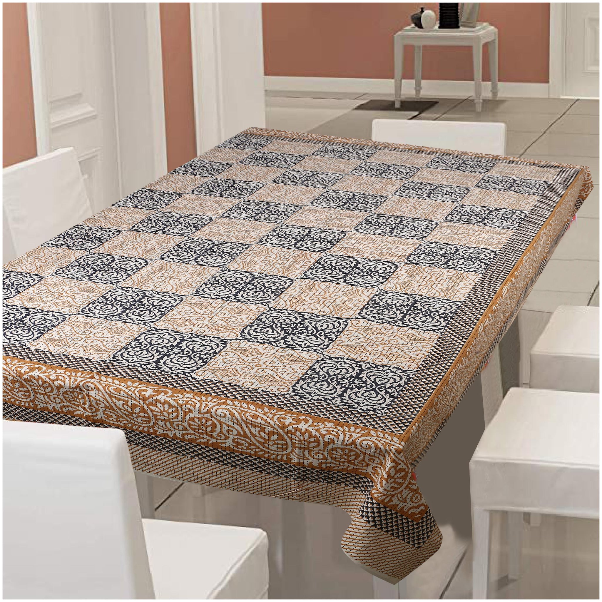 

Texstylers 100 Cotton 250 TC Printed 6 Seater Table Cloth Cover