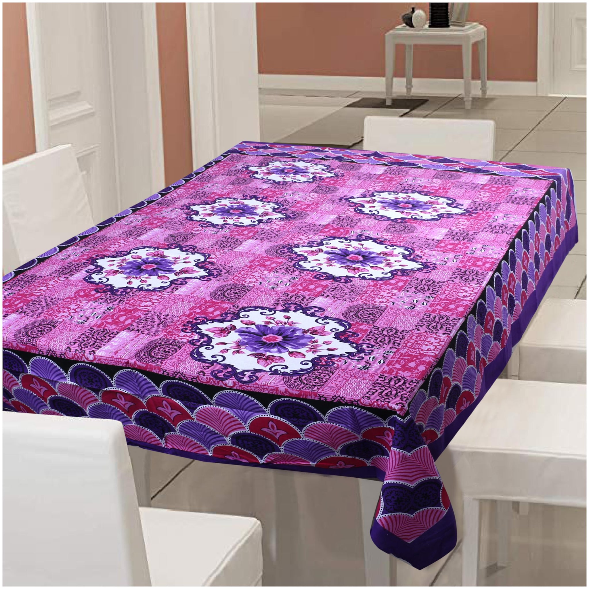 

Texstylers 100 Cotton 144 TC Table Cloth Cover -Pack of 1