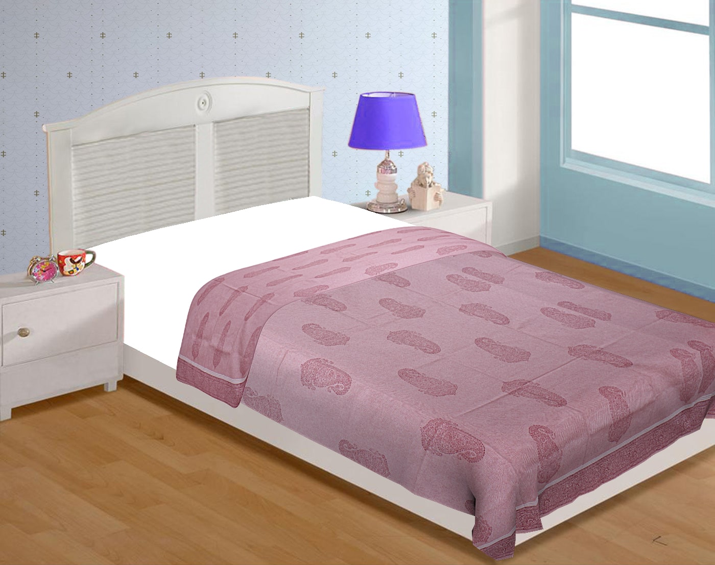 

TEXSTYLERS Cotton Geometric Single Size Bedsheet 200 TC ( 1 Bedsheet Without Pillow Covers Red )