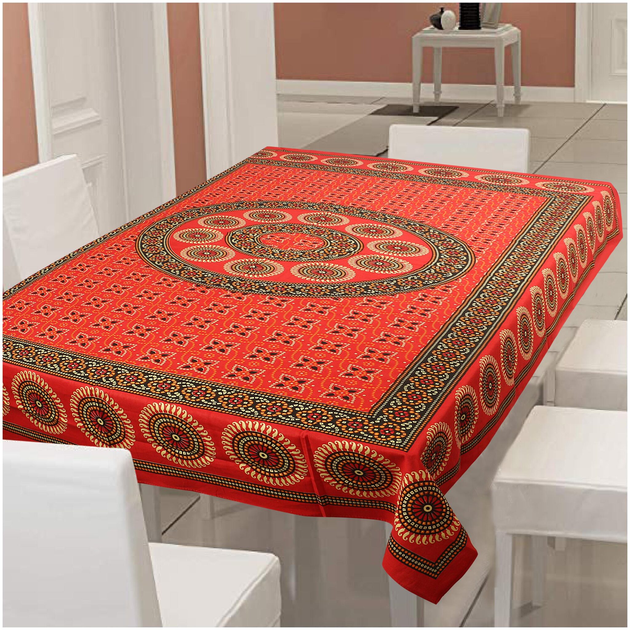 

Texstylers 100 Cotton 144 TC Table Cloth Cover -Pack of 1