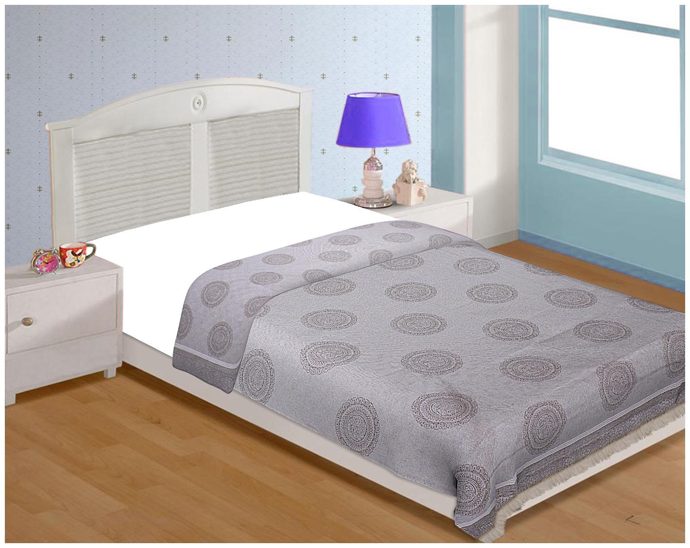 

TEXSTYLERS Cotton Geometric Single Size Bedsheet 200 TC ( 1 Bedsheet Without Pillow Covers Grey )