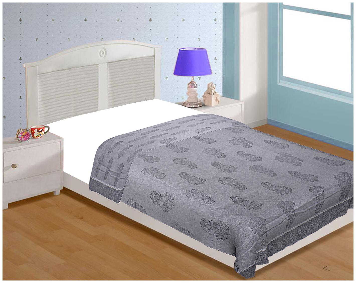 

TEXSTYLERS Cotton Geometric Single Size Bedsheet 200 TC ( 1 Bedsheet Without Pillow Covers Grey )