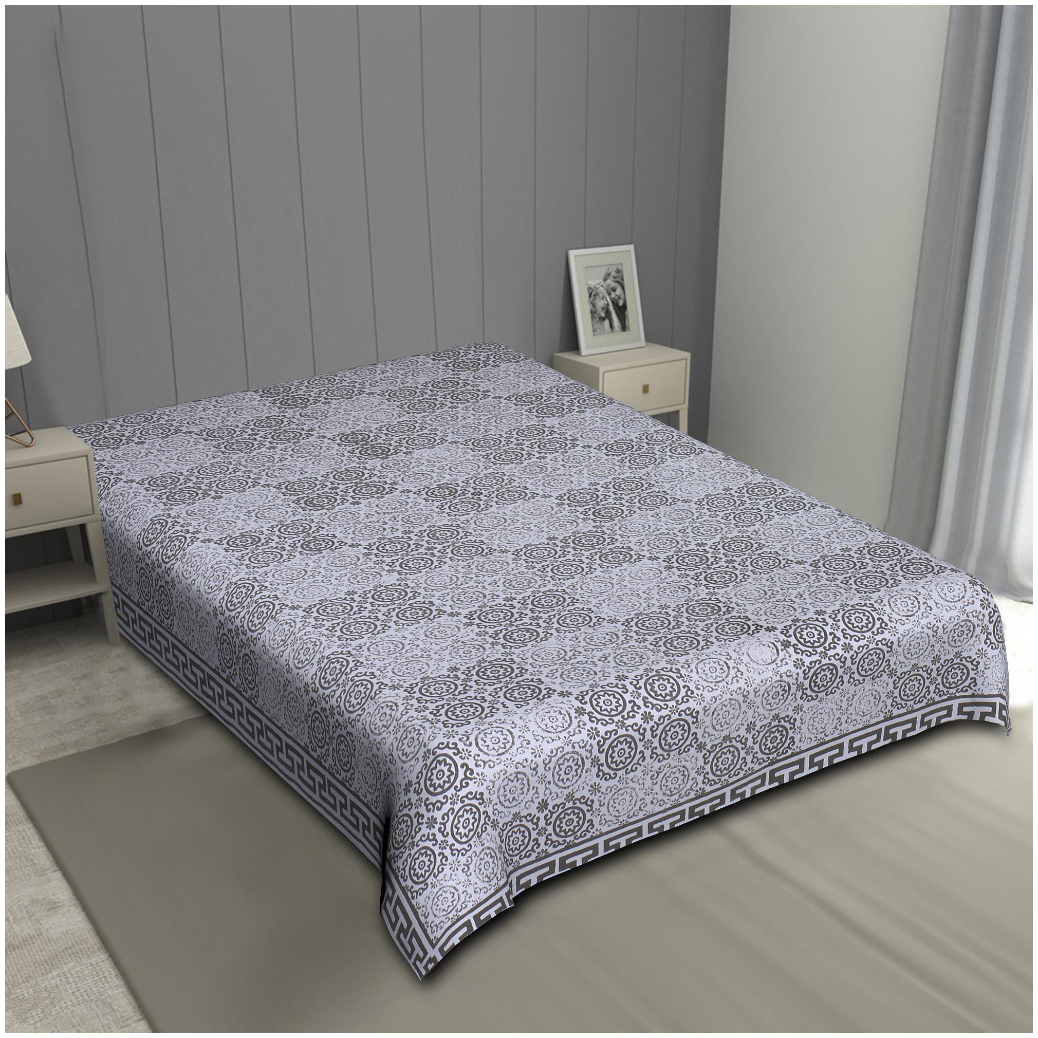 

TEXSTYLERS Cotton Printed Single Size Bedsheet 220 TC ( 1 Bedsheet Without Pillow Covers Green )