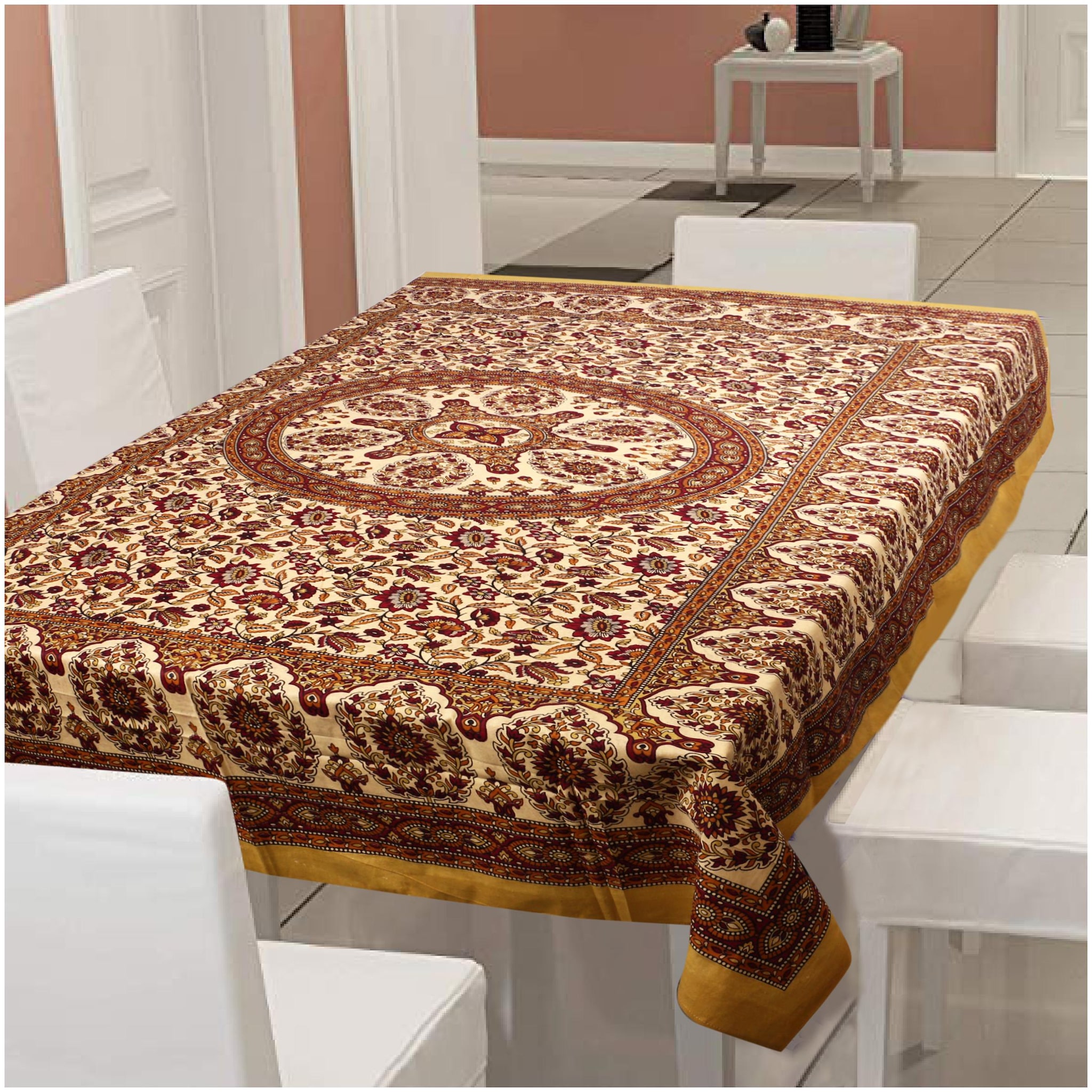 

Texstylers 100 Cotton 144 TC Table Cloth Cover -Pack of 1