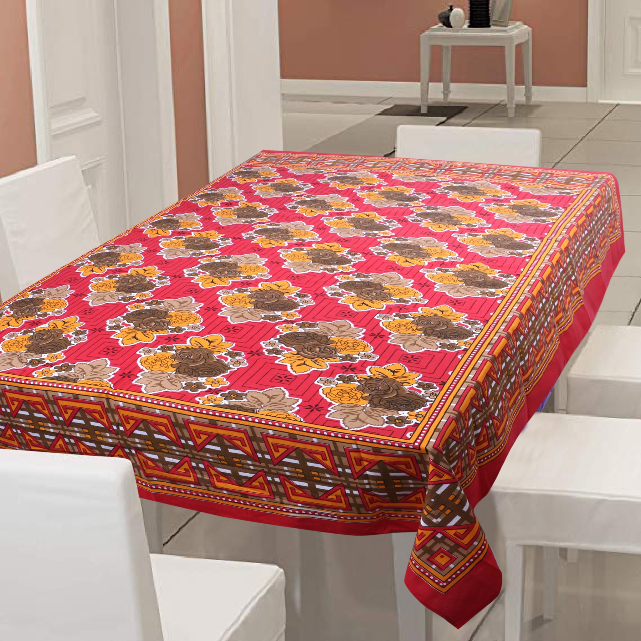 

Texstylers 100 Cotton 144 TC Table Cloth Cover -Pack of 1
