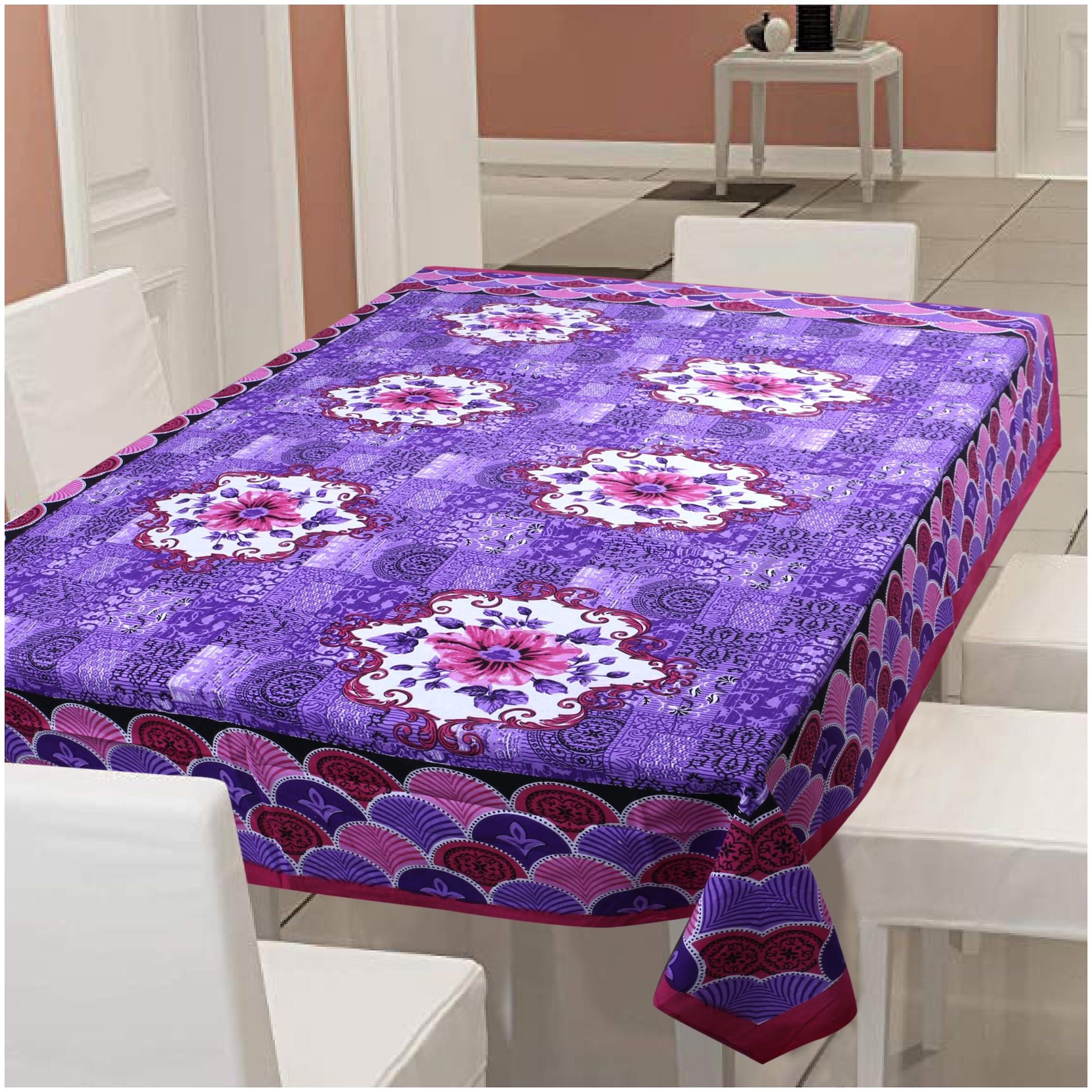 

Texstylers 100 Cotton 144 TC Table Cloth Cover -Pack of 1