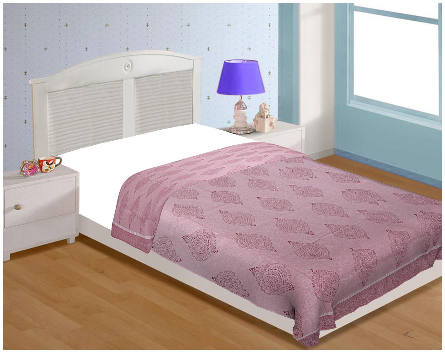 

TEXSTYLERS Cotton Geometric Single Size Bedsheet 200 TC ( 1 Bedsheet Without Pillow Covers Red )