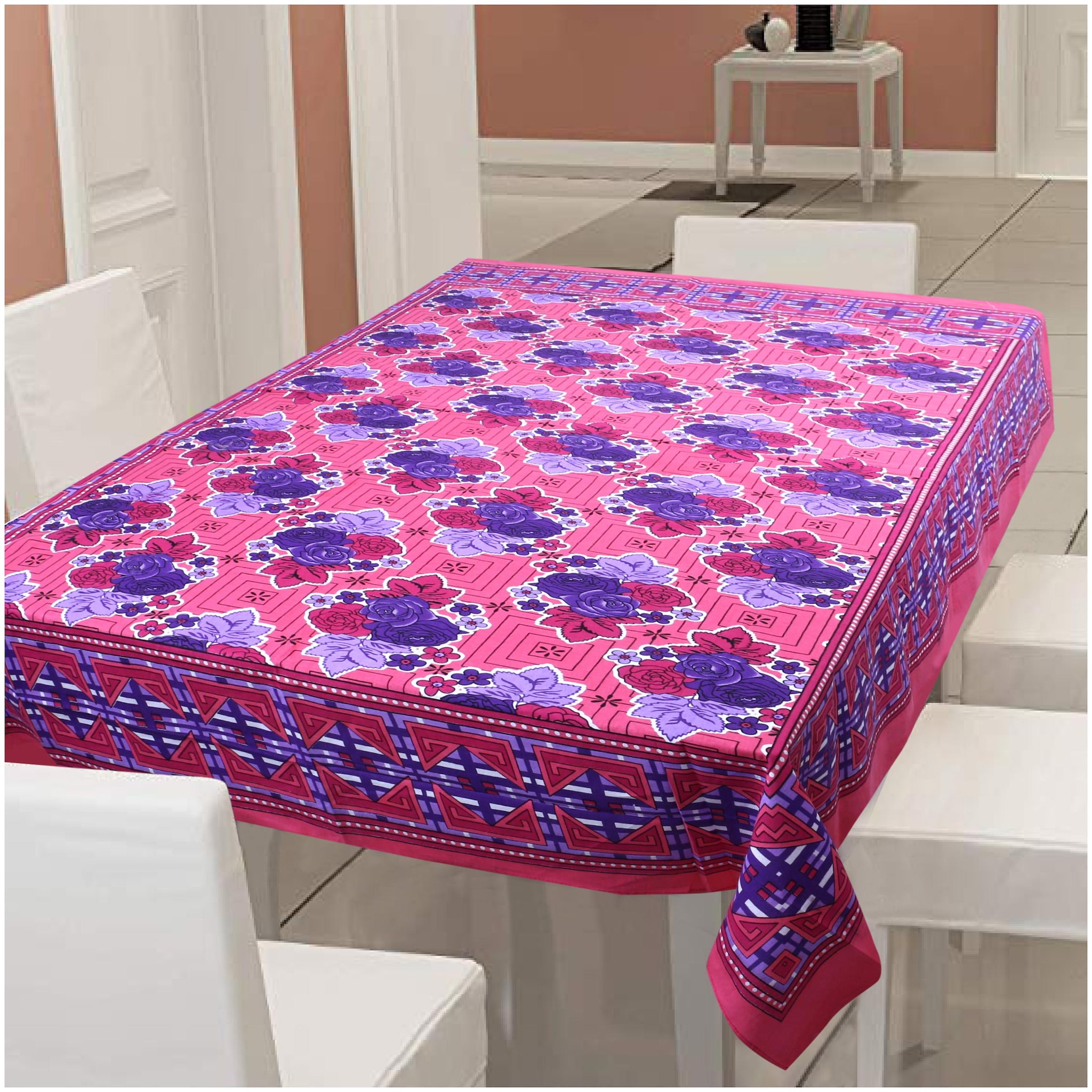 

Texstylers 100 Cotton 144 TC Table Cloth Cover -Pack of 1
