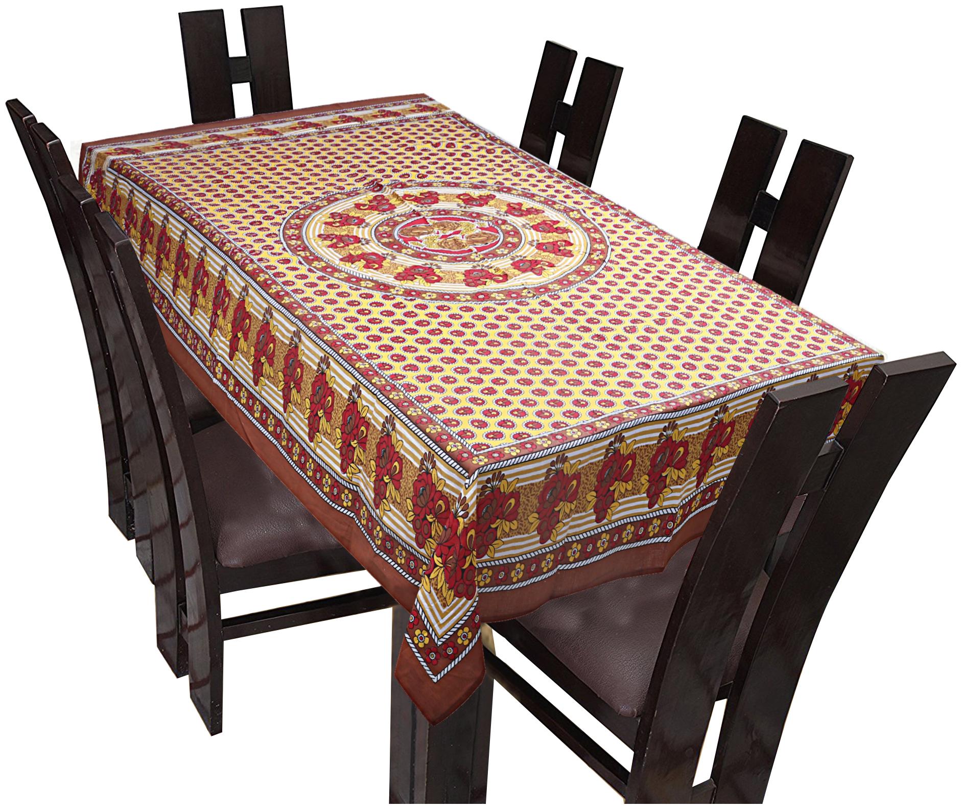 

Texstylers 144 TC Cotton Printed Table Cloth Cover