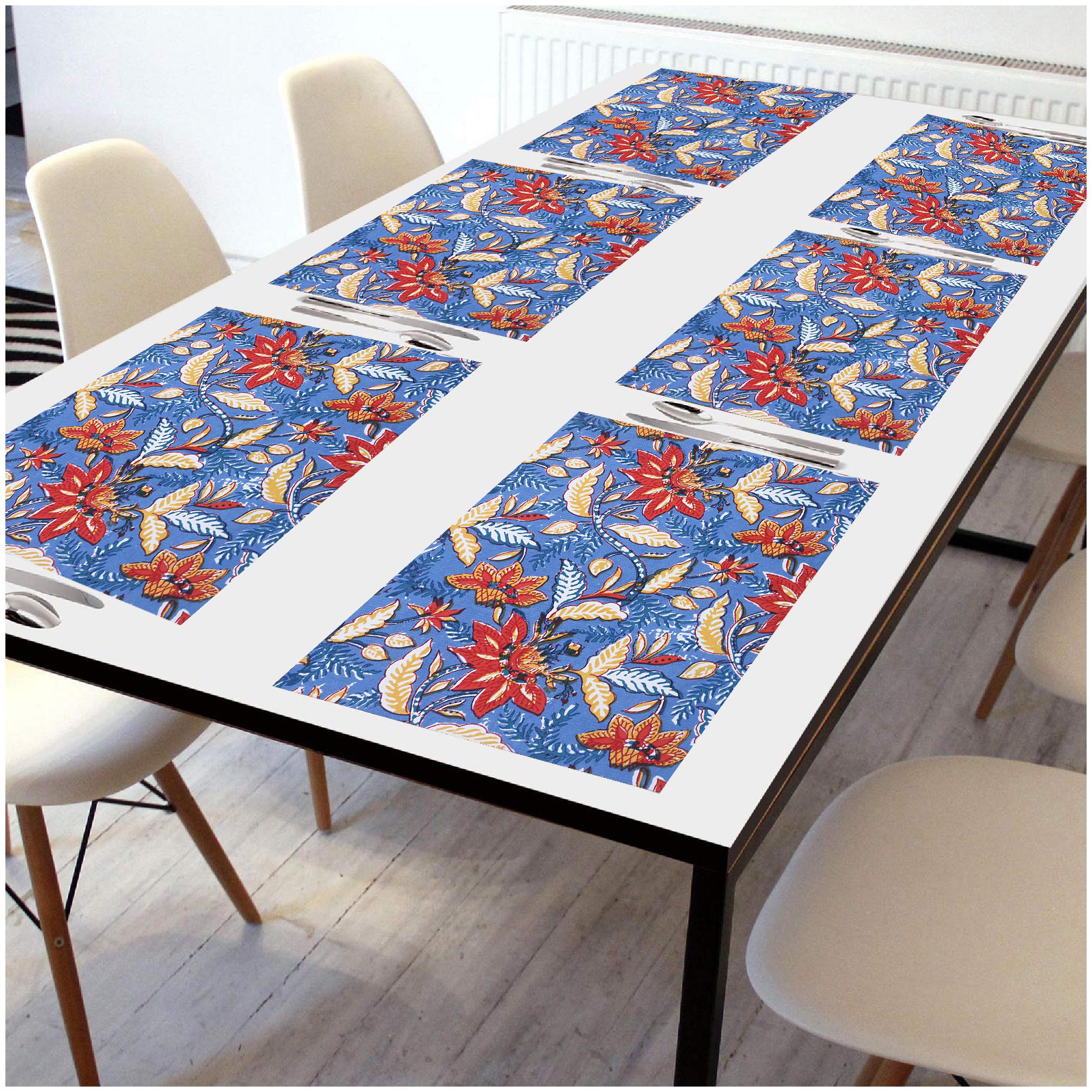 

Texstylers 100 Cotton Placemats Set of 6 Dining Table Mats for Kitchen