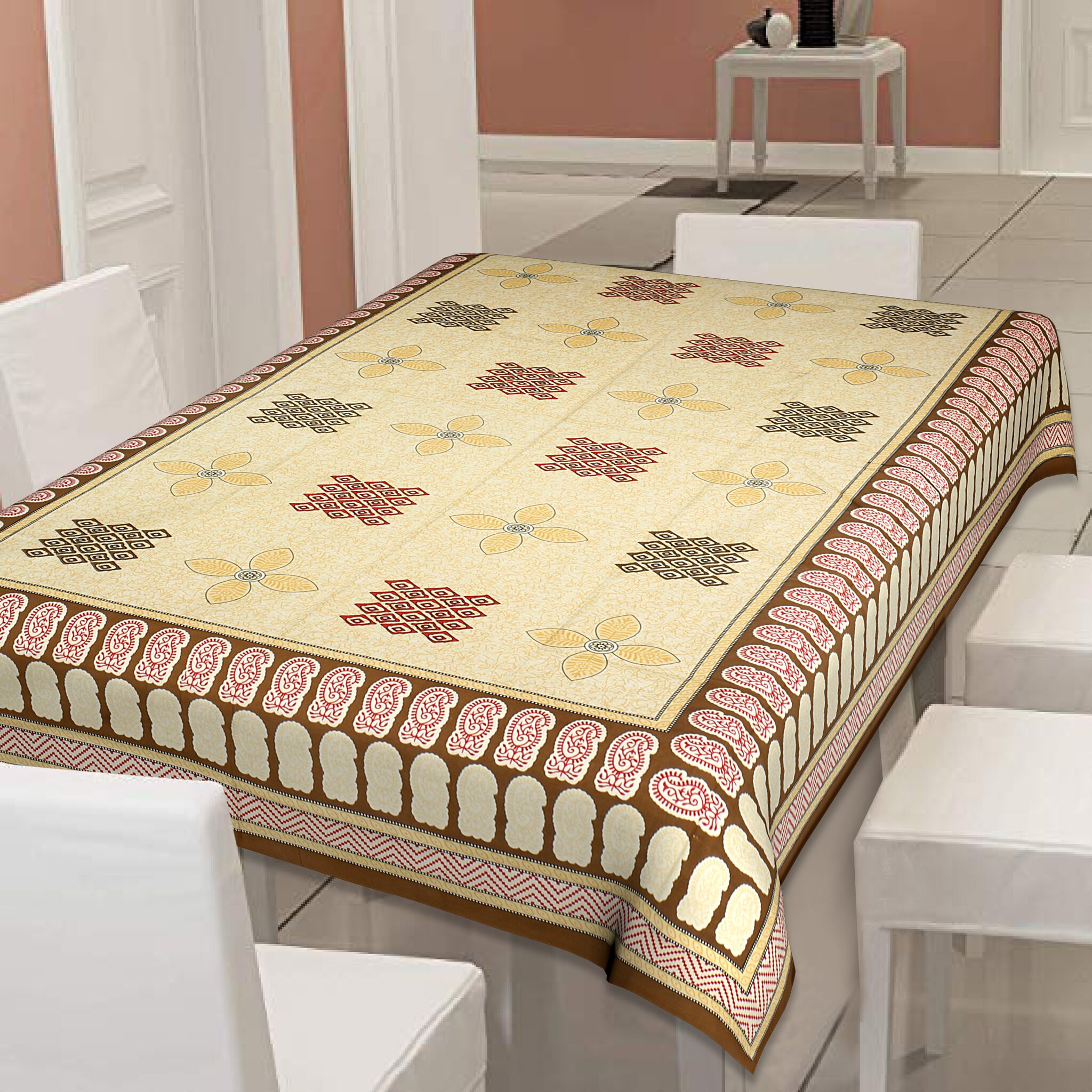 

Texstylers 100 Cotton Jaipuri Print Table Cloth