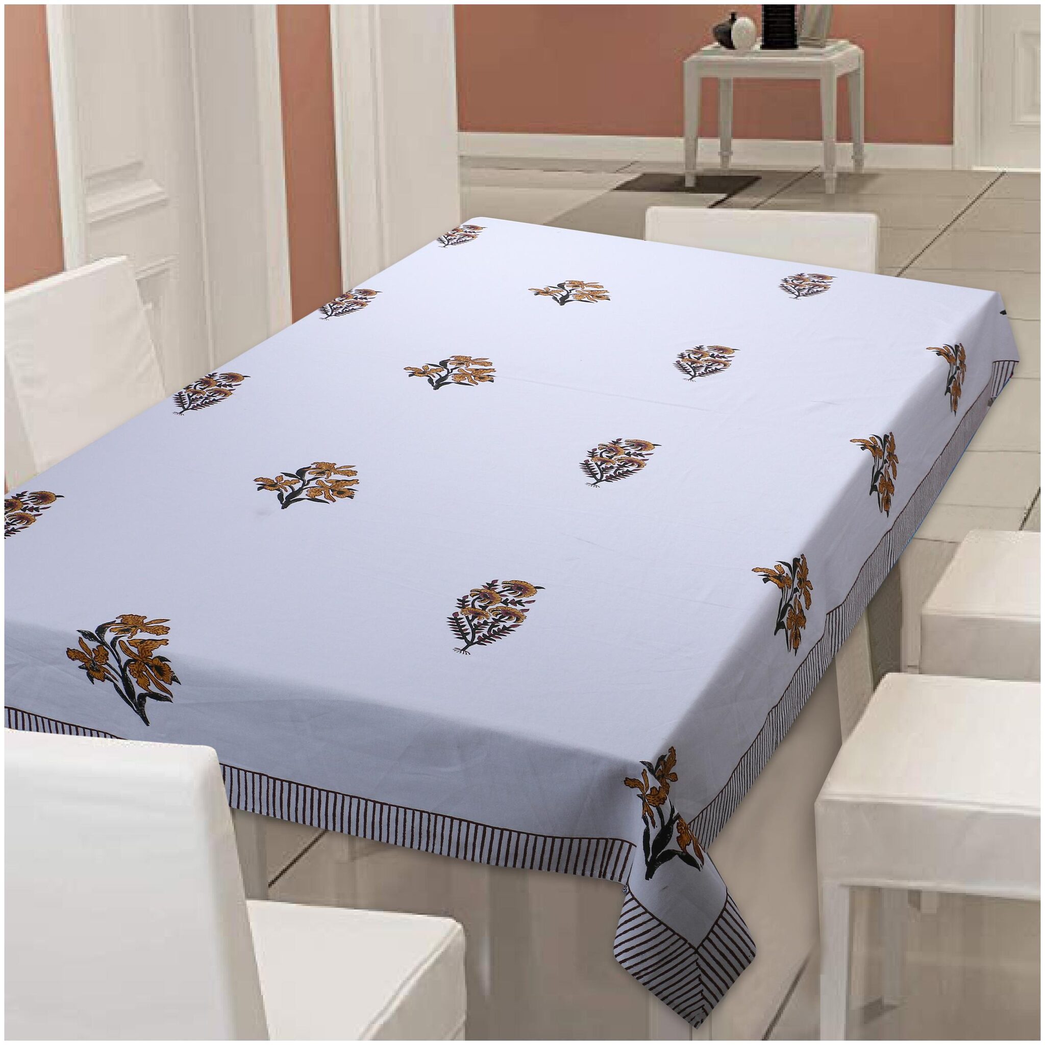 

Texstylers Cotton Canvas 200TC 6 Seater Table Cloth Cover