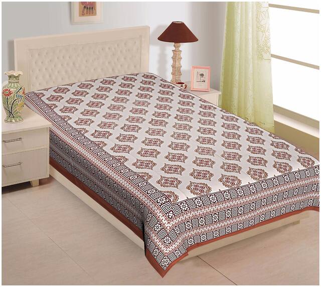 TEXSTYLERS Cotton Floral Single Size Bedsheet 104 TC ( 1 Bedsheet Without Pillow Covers , Multi )