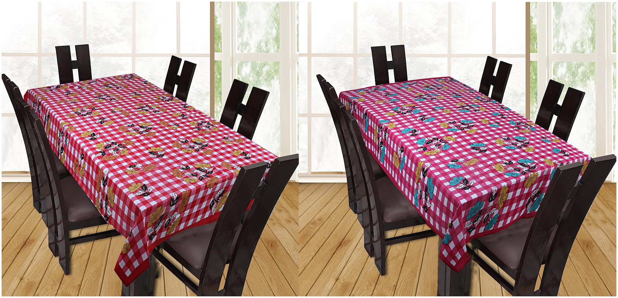 

Texstylers Floral Printed Cotton 6 Seater Table Cover (Combo)