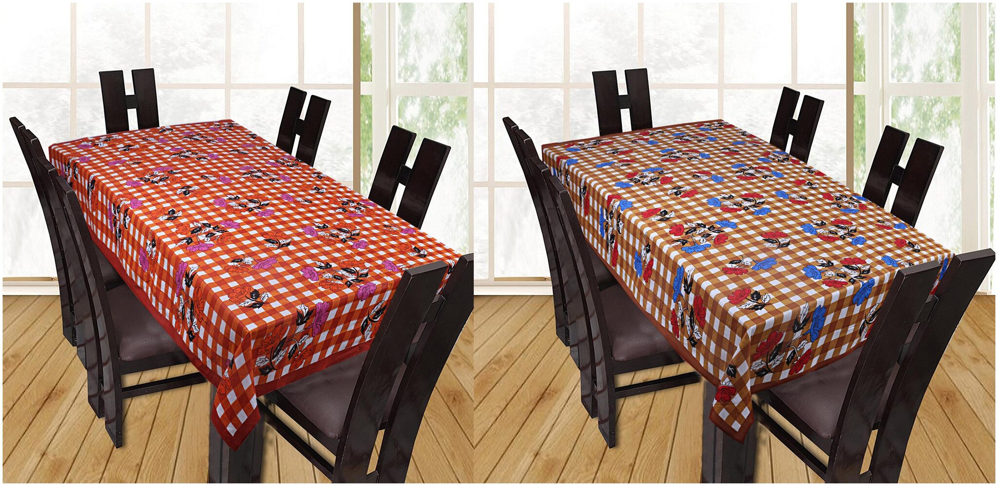 

Texstylers Floral Printed Cotton 6 Seater Table Cover (Combo)
