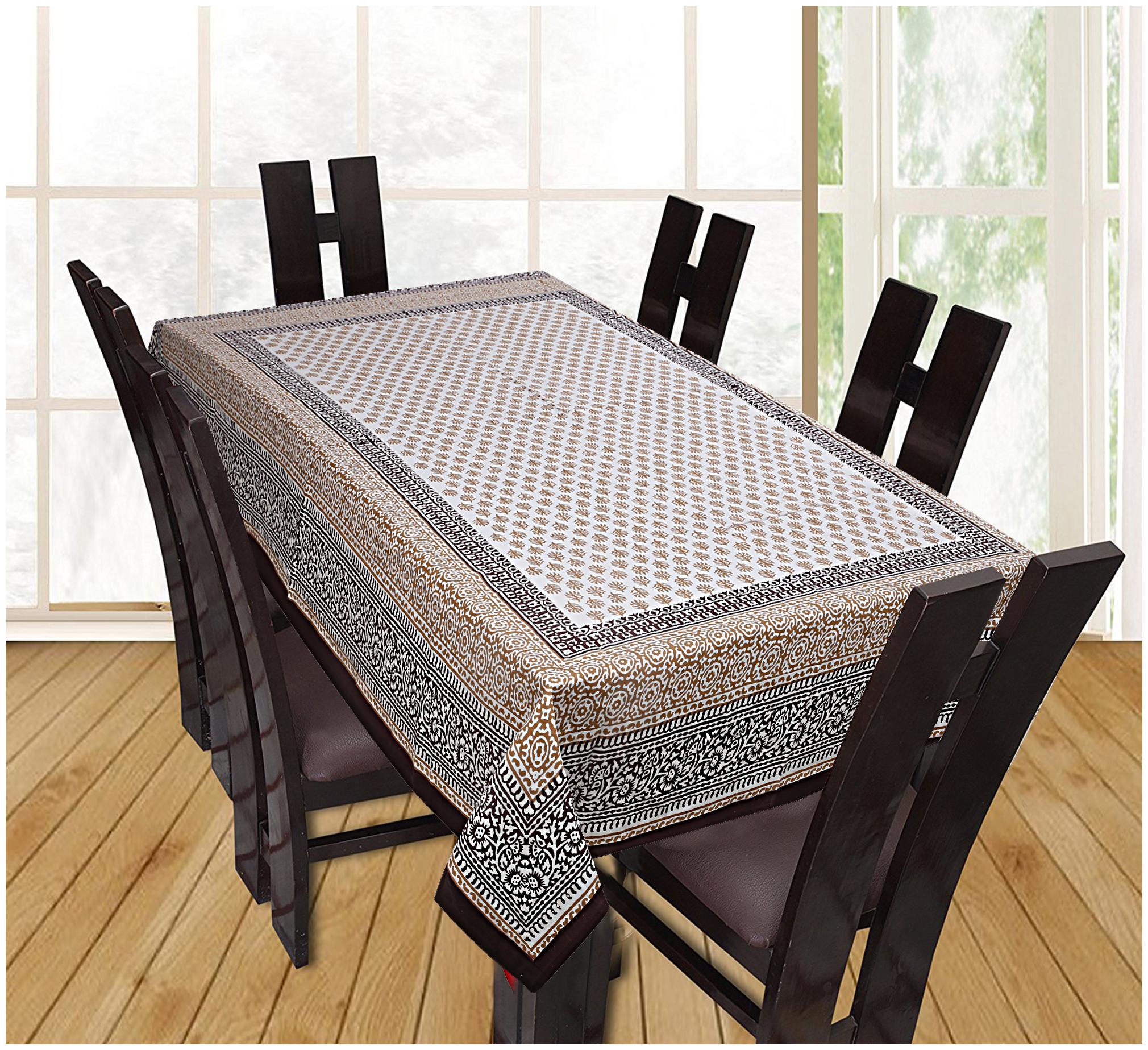 

TEXSTYLERS Floral Printed Cotton 6 Seater Table Cover