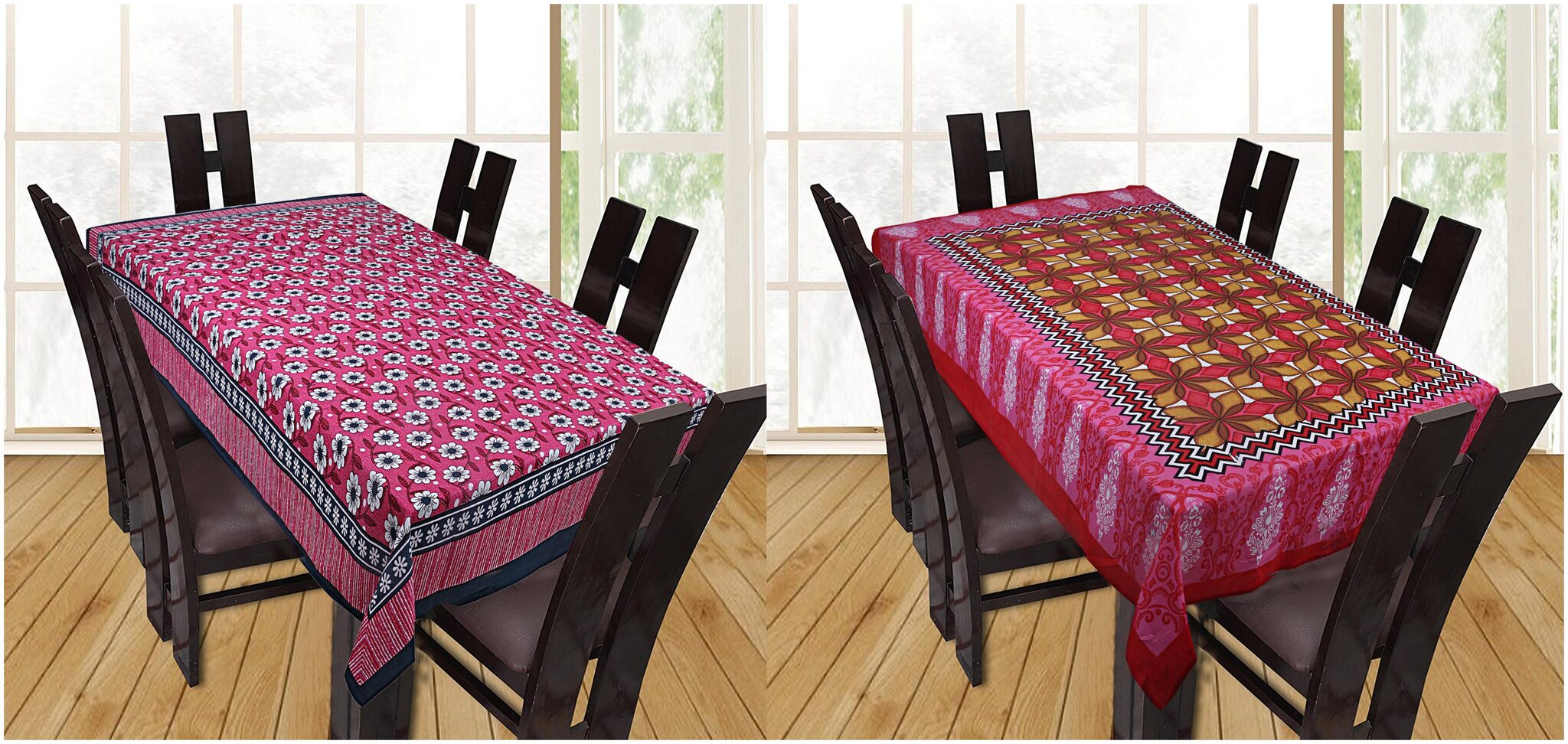 

Texstylers Floral Printed Cotton 6 Seater Table Cover (Combo)