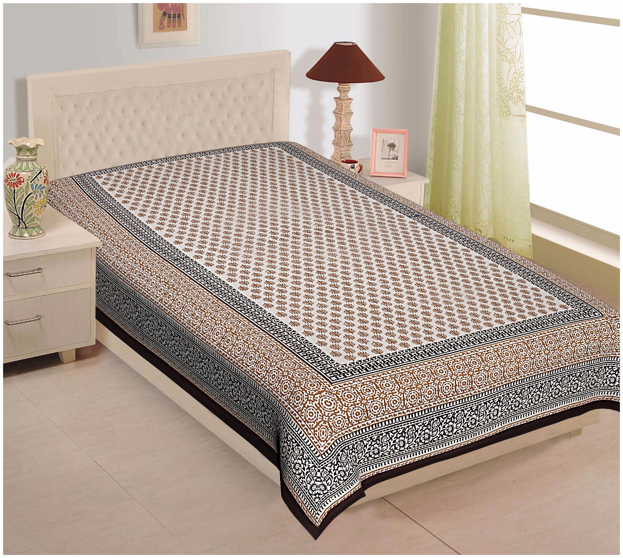 

TEXSTYLERS Cotton Floral Single Size Bedsheet 180 TC ( 1 Bedsheet Without Pillow Covers Multi )